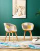 D&N Dining chair, Patchwork Seat , High living room Chair, Modern Lounge Chair, Restaurant, Coffee Room, Kitchen Chair, Set for 2, Warm Yellow