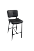 Bar Stools Set of 2, 25" Hight Back Stool Upholstered Counter Chair Heavy-Duty Steel Frame Pub Breakfast Bar Chairs for Kitchen, Black