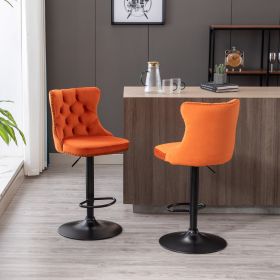 A&A Furniture,Swivel Velvet Barstools Adjusatble Seat Height from 25-33 Inch, Modern Upholstered Bar Stools with Backs Comfortable Tufted for Home Pub