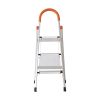 Bosonshop 3 Step Aluminum Ladder Anti-Slip Stepladder with Rubber Hand Grip 330lbs Capacity Silver