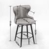 A&A Furniture,Counter Height 25" Modern Linen Fabric bar chairs,180¬∞ Swivel Bar Stool Chair for Kitchen,Tufted Cupreous Nailhead Trim Burlap Bar Stoo