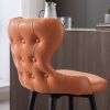 A&A Furniture,Counter Height 25" Modern Leathaire Fabric bar chairs,180¬∞ Swivel Bar Stool Chair for Kitchen,Tufted Gold Nailhead Trim Bar Stools with