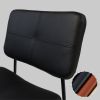 Bar Stools Set of 2, 25" Hight Back Stool Upholstered Counter Chair Heavy-Duty Steel Frame Pub Breakfast Bar Chairs for Kitchen, Black