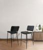 Bar Stools Set of 2, 25" Hight Back Stool Upholstered Counter Chair Heavy-Duty Steel Frame Pub Breakfast Bar Chairs for Kitchen, Black