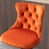 A&A Furniture,Swivel Velvet Barstools Adjusatble Seat Height from 25-33 Inch, Modern Upholstered Bar Stools with Backs Comfortable Tufted for Home Pub