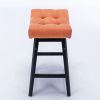A&A Furniture,Counter Height 25" Stools for Kitchen Counter Backless Faux Leather Stools Farmhouse Island Chairs (25 Inch, Orange,Set of 2),SW1838OG