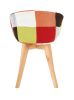 D&N Dining chair, Patchwork Seat , High living room Chair, Modern Lounge Chair, Restaurant, Coffee Room, Kitchen Chair, Set for 2, Warm Red