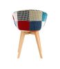 D&N Dining chair, Patchwork Seat , High living room Chair, Modern Lounge Chair, Restaurant, Coffee Room, Kitchen Chair, Set for 2, BASIC PATCHWORK