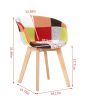 D&N Dining chair, Patchwork Seat , High living room Chair, Modern Lounge Chair, Restaurant, Coffee Room, Kitchen Chair, Set for 2, Warm Red