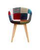 D&N Dining chair, Patchwork Seat , High living room Chair, Modern Lounge Chair, Restaurant, Coffee Room, Kitchen Chair, Set for 2, BASIC PATCHWORK