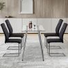 Modern Dining Chairs With Faux Leather Padded Seat Dining Living Room Chairs Upholstered Chair With Metal Legs Design for Kitchen, Living, Bedroom, Of