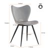 Dining chairs set of 2, Grey velvet Chair modern kitchen chair with metal leg