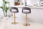 Modern Barstools Bar Height, Swivel Velvet Bar Stool Counter Height Bar Chairs Adjustable Tufted Stool with Back& Footrest for Home Bar Kitchen Island
