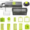 Vegetable Chopper, 14 in 1 Mandoline Slicer Multi-Function Kitchen, 7 Replaceable Stainless Steel Vegetable Cutter with Egg Separator Hand Guard Julie
