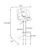 Modern Barstools Bar Height, Swivel Velvet Bar Stool Counter Height Bar Chairs Adjustable Tufted Stool with Back& Footrest for Home Bar Kitchen Island