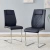 Modern Dining Chairs With Faux Leather Padded Seat Dining Living Room Chairs Upholstered Chair With Metal Legs Design for Kitchen, Living, Bedroom, Of