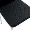 Grid Shaped Armless High Back Dining Chair,2-Piece Set, Office Chair. Applicable to Dining Room, Living Room, Kitchen and Office.Black Chair and Elect