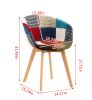 D&N Dining chair, Patchwork Seat , High living room Chair, Modern Lounge Chair, Restaurant, Coffee Room, Kitchen Chair, Set for 2, BASIC PATCHWORK