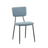 Dining Room Chairs Set of 6, Modern Comfortable Feature Chairs with Faux Plush Upholstered Back and Chrome Legs, Kitchen Side Chairs for Indoor Use: H