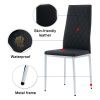 Grid Shaped Armless High Back Dining Chair,2-Piece Set, Office Chair. Applicable to Dining Room, Living Room, Kitchen and Office.Black Chair and Elect