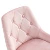 Modern Pink Velvet Dining Chairs , Fabric Accent Upholstered Chairs Side Chair with Black Legs for Home Furniture Living Room Bedroom Kitchen Dinning