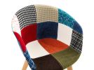 D&N Dining chair, Patchwork Seat , High living room Chair, Modern Lounge Chair, Restaurant, Coffee Room, Kitchen Chair, Set for 2, BASIC PATCHWORK