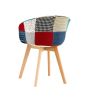 D&N Dining chair, Patchwork Seat , High living room Chair, Modern Lounge Chair, Restaurant, Coffee Room, Kitchen Chair, Set for 2, BASIC PATCHWORK