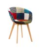 D&N Dining chair, Patchwork Seat , High living room Chair, Modern Lounge Chair, Restaurant, Coffee Room, Kitchen Chair, Set for 2, BASIC PATCHWORK