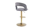 Modern Barstools Bar Height, Swivel Velvet Bar Stool Counter Height Bar Chairs Adjustable Tufted Stool with Back& Footrest for Home Bar Kitchen Island