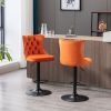 A&A Furniture,Swivel Velvet Barstools Adjusatble Seat Height from 25-33 Inch, Modern Upholstered Bar Stools with Backs Comfortable Tufted for Home Pub