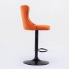 A&A Furniture,Swivel Velvet Barstools Adjusatble Seat Height from 25-33 Inch, Modern Upholstered Bar Stools with Backs Comfortable Tufted for Home Pub