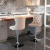 A&A Furniture,Swivel Velvet Barstools Adjusatble Seat Height from 25-33 Inch, Modern Upholstered Chrome base Bar Stools with Backs Comfortable Tufted