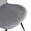 Dining chairs set of 2, Grey velvet Chair modern kitchen chair with metal leg