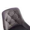 Modern Gray Velvet Dining Chairs , Fabric Accent Upholstered Chairs Side Chair with Black Legs for Home Furniture Living Room Bedroom Kitchen Dinning