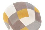 D&N Dining chair, Patchwork Seat , High living room Chair, Modern Lounge Chair, Restaurant, Coffee Room, Kitchen Chair, Set for 2, Warm Yellow