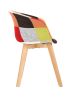 D&N Dining chair, Patchwork Seat , High living room Chair, Modern Lounge Chair, Restaurant, Coffee Room, Kitchen Chair, Set for 2, Warm Red