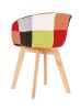 D&N Dining chair, Patchwork Seat , High living room Chair, Modern Lounge Chair, Restaurant, Coffee Room, Kitchen Chair, Set for 2, Warm Red