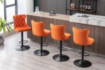 A&A Furniture,Swivel Velvet Barstools Adjusatble Seat Height from 25-33 Inch, Modern Upholstered Bar Stools with Backs Comfortable Tufted for Home Pub