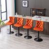 A&A Furniture,Swivel Velvet Barstools Adjusatble Seat Height from 25-33 Inch, Modern Upholstered Bar Stools with Backs Comfortable Tufted for Home Pub