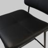 Bar Stools Set of 2, 25" Hight Back Stool Upholstered Counter Chair Heavy-Duty Steel Frame Pub Breakfast Bar Chairs for Kitchen, Black