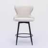 A&A Furniture,Counter Height 25" Modern Linen Fabric bar chairs,180¬∞ Swivel Bar Stool Chair for Kitchen,Tufted Cupreous Nailhead Trim Burlap Bar Stoo