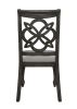 2pc Set Vintage Style Upholstered Dining Chair Gray Two-Tone Finish Solid Wood Fabric Wooden Dining Room Kitchen Furniture