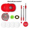 Spin Mop and Bucket with Wringer Set - for Home Kitchen Floor Cleaning - Wet/Dry Usage on Hardwood & Tile - Upgraded Self-Balanced Easy Press System w