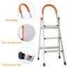Bosonshop 3 Step Aluminum Ladder Anti-Slip Stepladder with Rubber Hand Grip 330lbs Capacity Silver