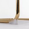 A&A Furniture,Modern Dining Chairs with Corduroy Fabric,Gold Metal Base, Accent Armless Kitchen Chairs with Channel Tufting, Side Chairs, Set of 2, Bl