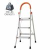 Bosonshop 3 Step Aluminum Ladder Anti-Slip Stepladder with Rubber Hand Grip 330lbs Capacity Silver