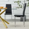 Grid Shaped Armless High Back Dining Chair,2-Piece Set, Office Chair. Applicable to Dining Room, Living Room, Kitchen and Office.Black Chair and Elect