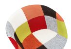 D&N Dining chair, Patchwork Seat , High living room Chair, Modern Lounge Chair, Restaurant, Coffee Room, Kitchen Chair, Set for 2, Warm Red
