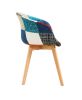 D&N Dining chair, Patchwork Seat , High living room Chair, Modern Lounge Chair, Restaurant, Coffee Room, Kitchen Chair, Set for 2, BASIC PATCHWORK