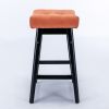 A&A Furniture,Counter Height 25" Stools for Kitchen Counter Backless Faux Leather Stools Farmhouse Island Chairs (25 Inch, Orange,Set of 2),SW1838OG